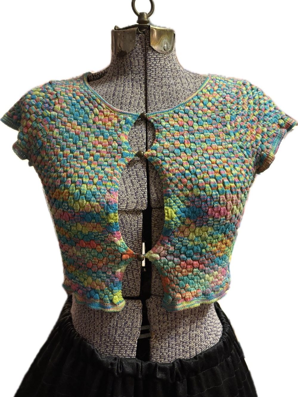 Cropped knit neon party top
